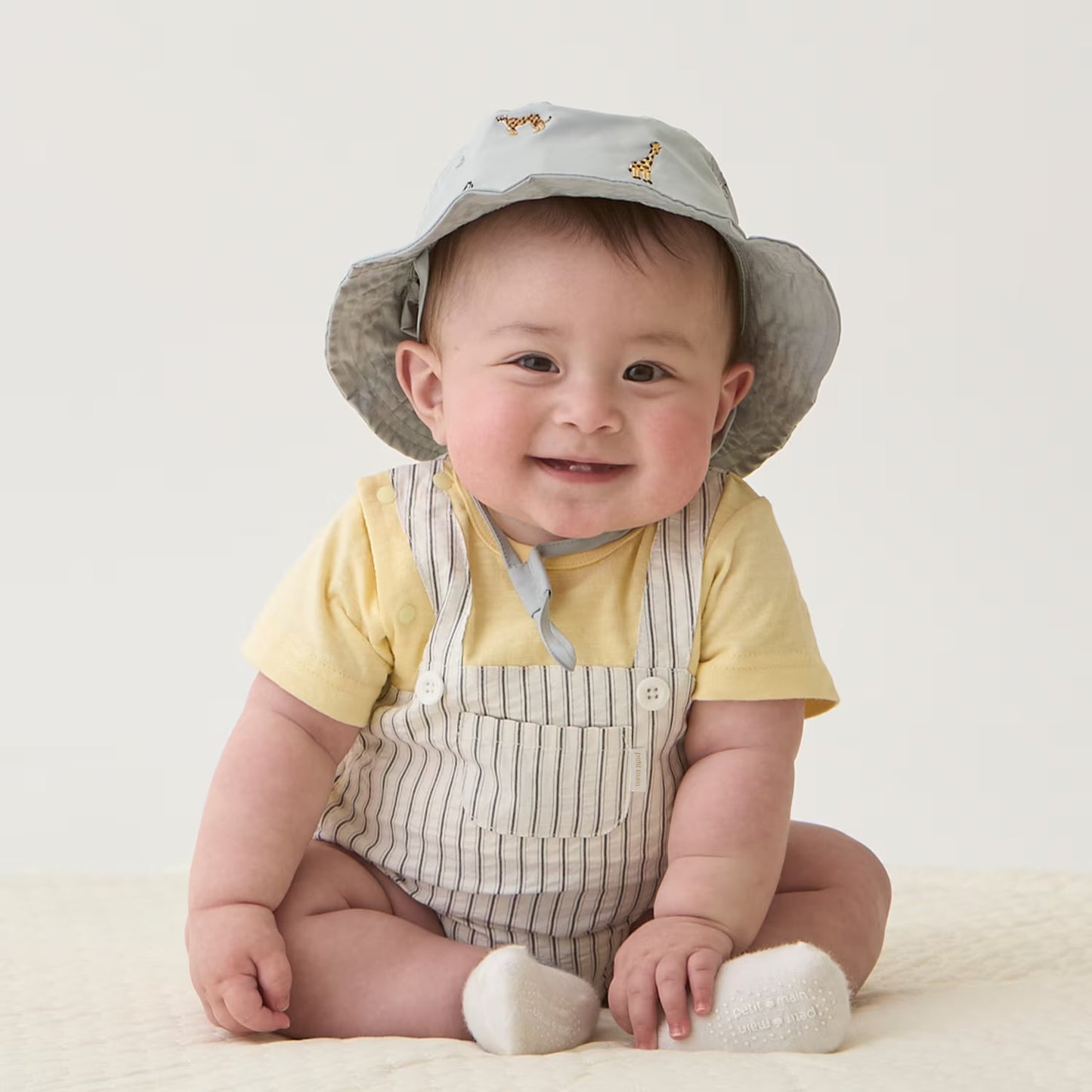 日本童裝 pe#main 假兩件連衣 70-80cm 男童款 初生嬰兒 夏季 Jumpsuit