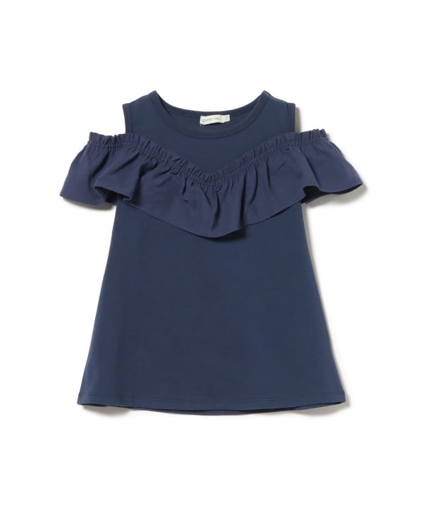 日本童裝 BE#AMS mini 荷葉邊露肩上衣 90-140cm 女童款 夏季 TOPS