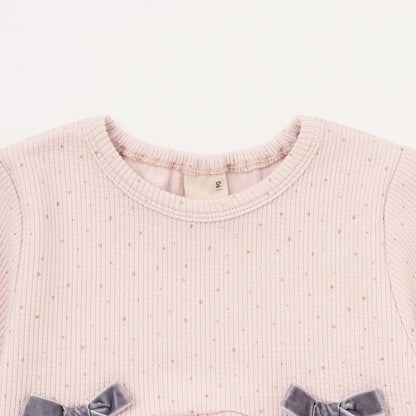 日本童裝 pe#main 抓毛蝴蝶結上衣 80-130cm 女童款 冬季 TOPS