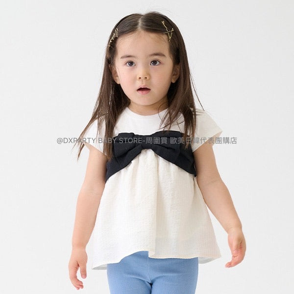 日本童裝 pe#main 接觸冷感 蝴蝶結上衣 80-130cm 女童款 夏季 TOPS