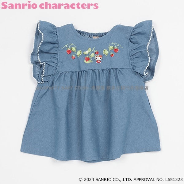 日本童裝 pe#main x Sanrio 刺繡花紋上衣 80-130cm 女童款 夏季 TOPS