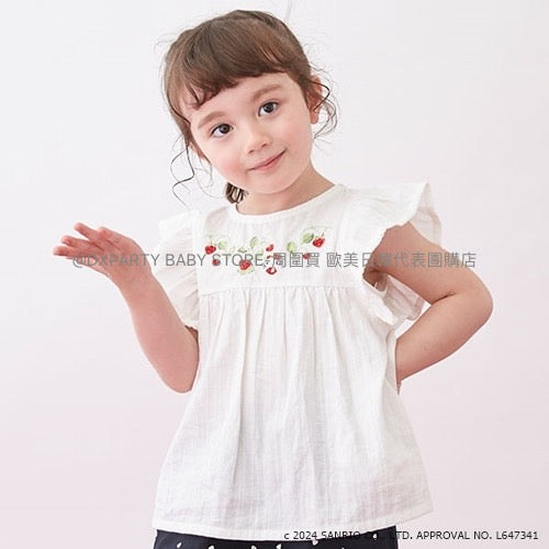 日本童裝 pe#main x Sanrio 刺繡花紋上衣 80-130cm 女童款 夏季 TOPS