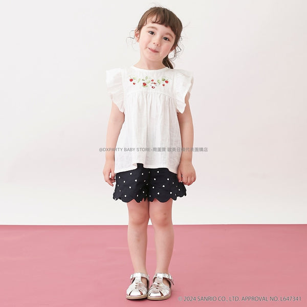 日本童裝 pe#main x Sanrio 刺繡花紋上衣 80-130cm 女童款 夏季 TOPS