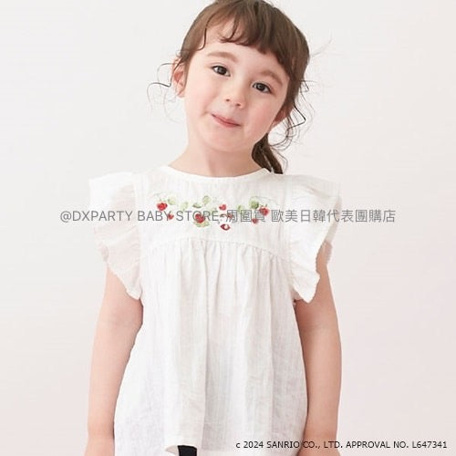 日本童裝 pe#main x Sanrio 刺繡花紋上衣 80-130cm 女童款 夏季 TOPS