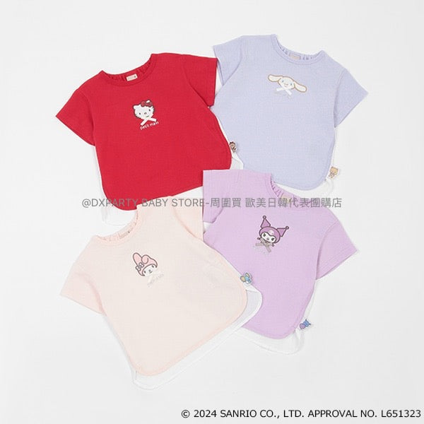 日本童裝 pe#main x Sanrio 刺繡圖案上衣 80-130cm 女童款 夏季 TOPS