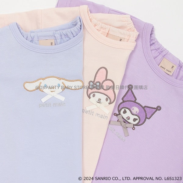 日本童裝 pe#main x Sanrio 刺繡圖案上衣 80-130cm 女童款 夏季 TOPS