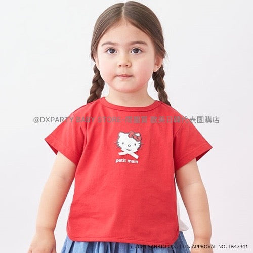 日本童裝 pe#main x Sanrio 刺繡圖案上衣 80-130cm 女童款 夏季 TOPS