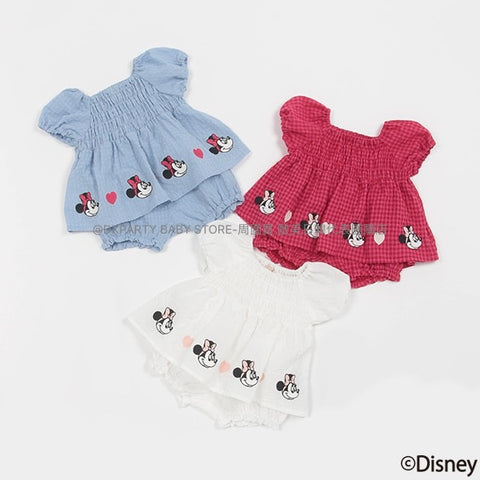 日本童裝 pe#main x Disney 兩件套裝 70-80cm 女童款 初生嬰兒 夏季 TOPS PANTS