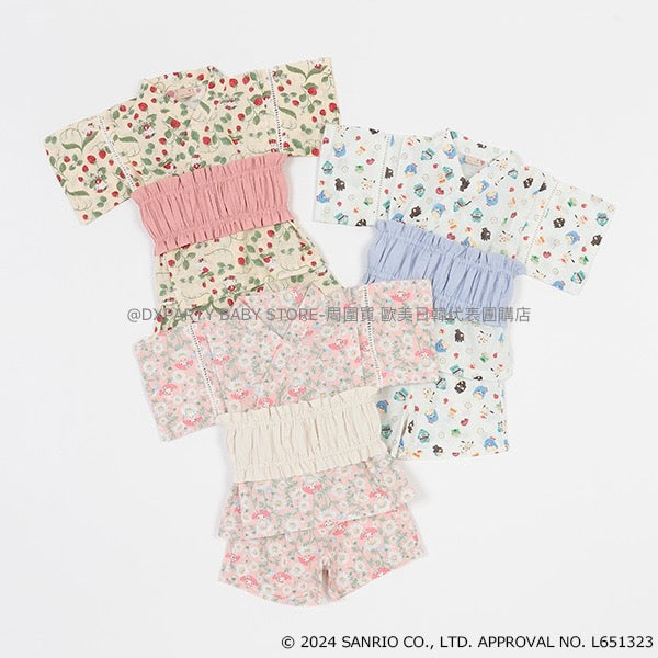 日本童裝 pe#main x Sanrio 日本甚平 80-130cm 女童款 夏季 日本和服 TOPS PANTS