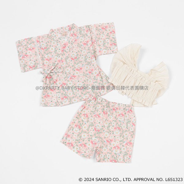 日本童裝 pe#main x Sanrio 日本甚平 80-130cm 女童款 夏季 日本和服 TOPS PANTS