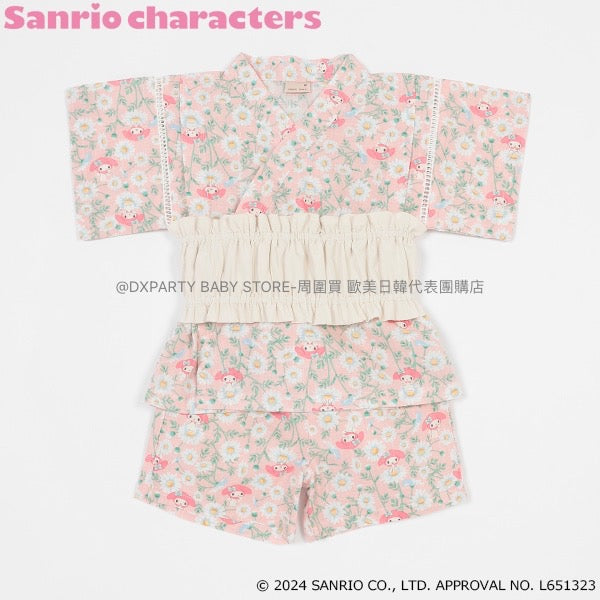 日本童裝 pe#main x Sanrio 日本甚平 80-130cm 女童款 夏季 日本和服 TOPS PANTS