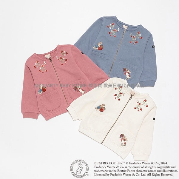 日本童裝 pe#main x PETER RABBIT 針織拉鍊外套 80-130cm 女童款 秋季 OUTERWEAR