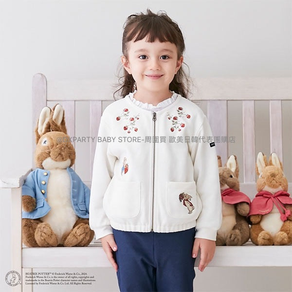 日本童裝 pe#main x PETER RABBIT 針織拉鍊外套 80-130cm 女童款 秋季 OUTERWEAR