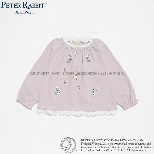 日本童裝 pe#main x PETER RABBIT 刺繡上衣 80-130cm 女童款 秋季 TOPS