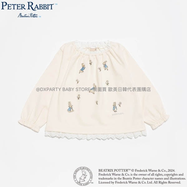 日本童裝 pe#main x PETER RABBIT 刺繡上衣 80-130cm 女童款 秋季 TOPS