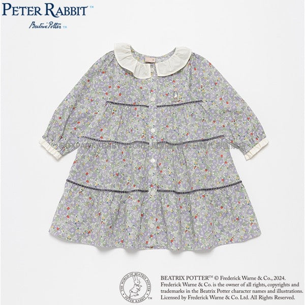 日本童裝 pe#main x PETER RABBIT 碎花襯衫連身裙 80-130cm 女童款 秋季 DRESSES