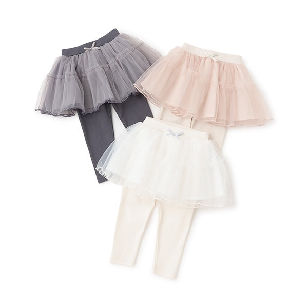 日本童裝 pe#main 假兩件裙褲 80-130cm 女童款 春季 SKIRTS  PANTS