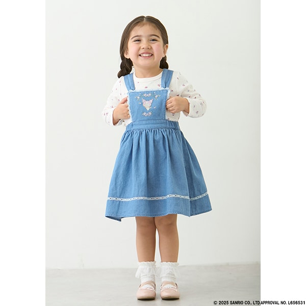 日本童裝 pe#main x Sanrio 背帶連身裙 80-130cm 女童款 春季 DRESSES