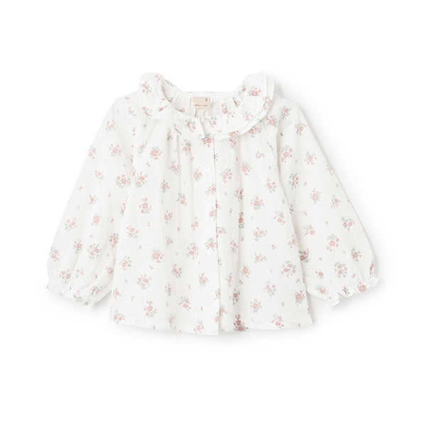 日本童裝 pe#main 碎花襯衫上衣 80-130cm 女童款 春季 TOPS