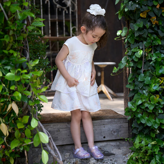 Japanese children's clothing pe#main flower embroidered skirt 80-130cm girls summer SKIRTS 