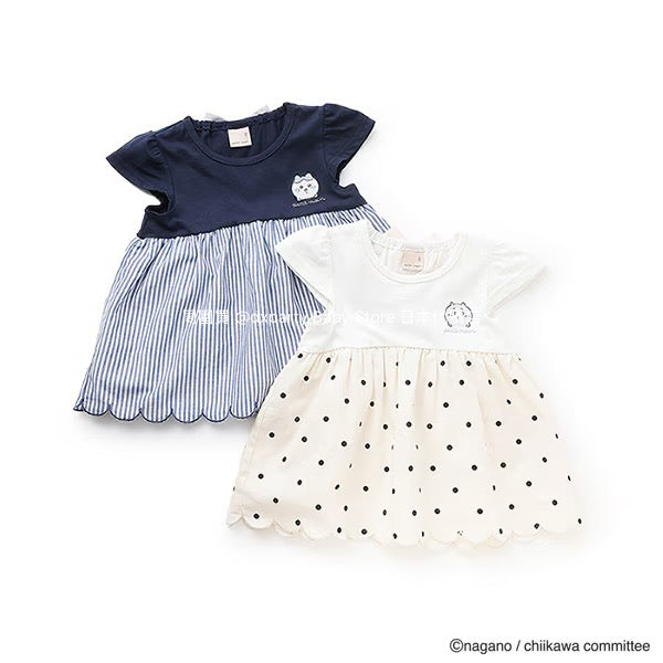 Japanese children's clothing pe#main x Chiikawa ちいかわ patchwork short-sleeved top 90-130cm girls' summer TOPS 