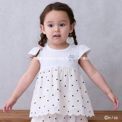 Japanese children's clothing pe#main x Chiikawa ちいかわ patchwork short-sleeved top 90-130cm girls' summer TOPS 