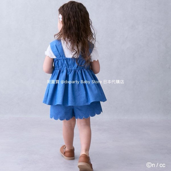 Japanese children's clothing pe#main x Chiikawa ちいかわ embroidered ruffle top 90-130cm girls summer TOPS 
