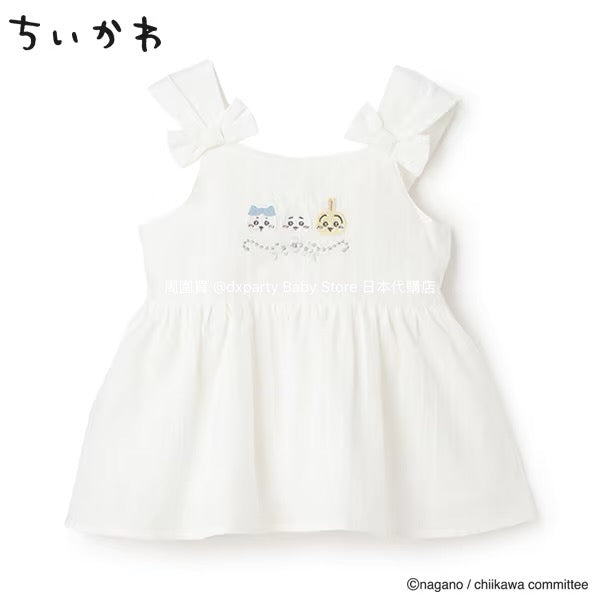 Japanese children's clothing pe#main x Chiikawa ちいかわ embroidered ruffle top 90-130cm girls summer TOPS 