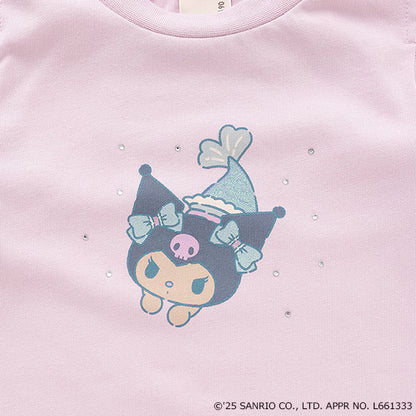 Japanese children's clothing pe#main x Sanrio Sunburn series contact cool off-shoulder lace top 80-130cm girls summer TOPS 