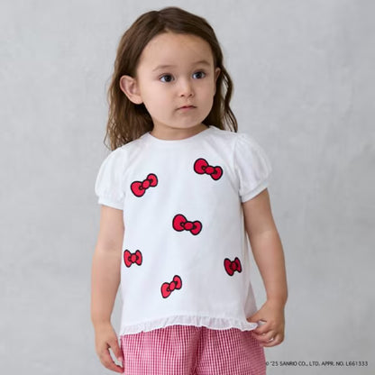 Japanese children's clothing pe#main x Sanrio Sun-burned series printed top 80-130cm girls summer TOPS 