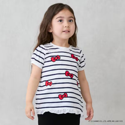 Japanese children's clothing pe#main x Sanrio Sun-burned series printed top 80-130cm girls summer TOPS 
