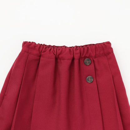 日本童裝 pe#main 百摺短裙 80-130cm 親子裝 女童款 秋季 SKIRTS 聖誕紅/新年紅 