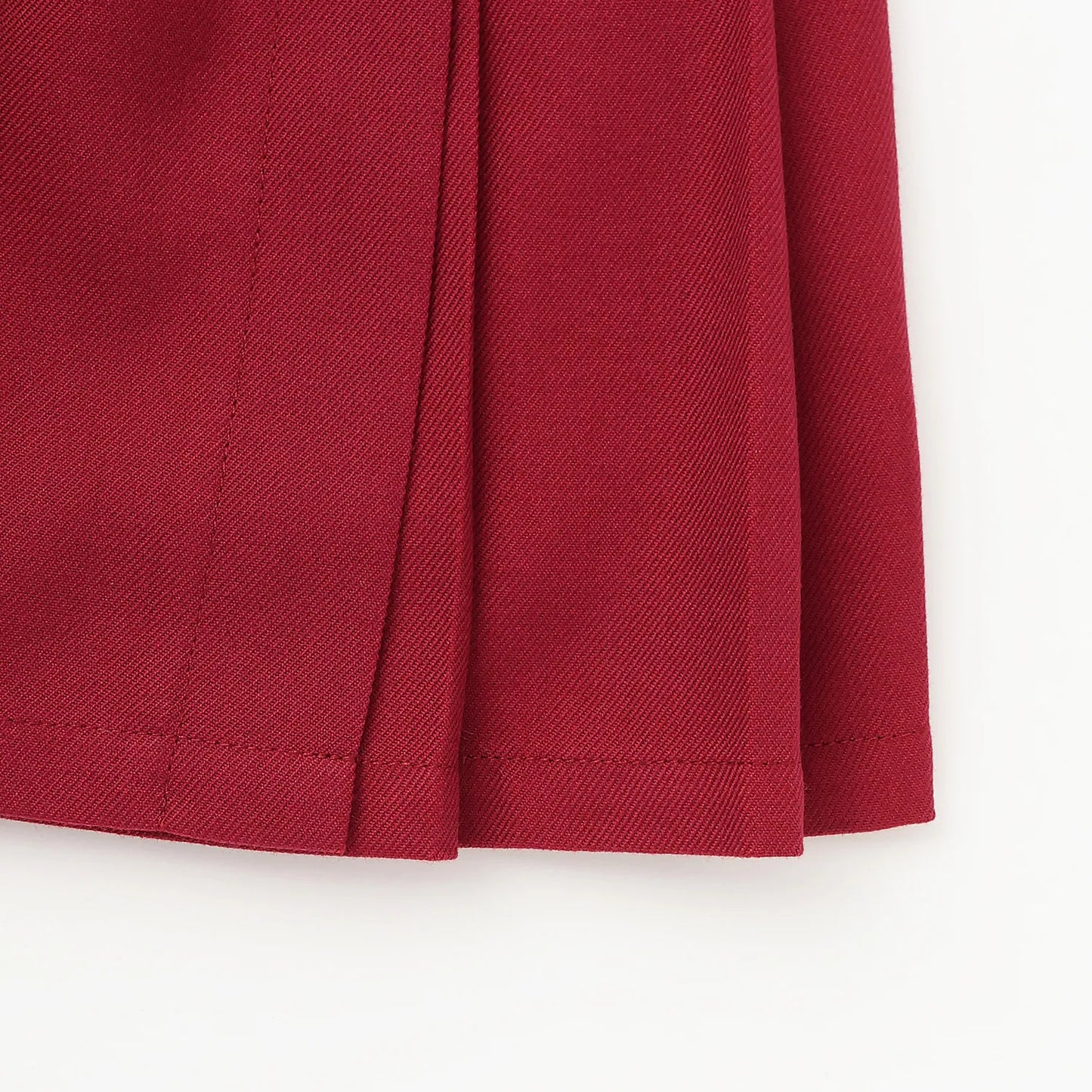 日本童裝 pe#main 百摺短裙 80-130cm 親子裝 女童款 秋季 SKIRTS 聖誕紅/新年紅 
