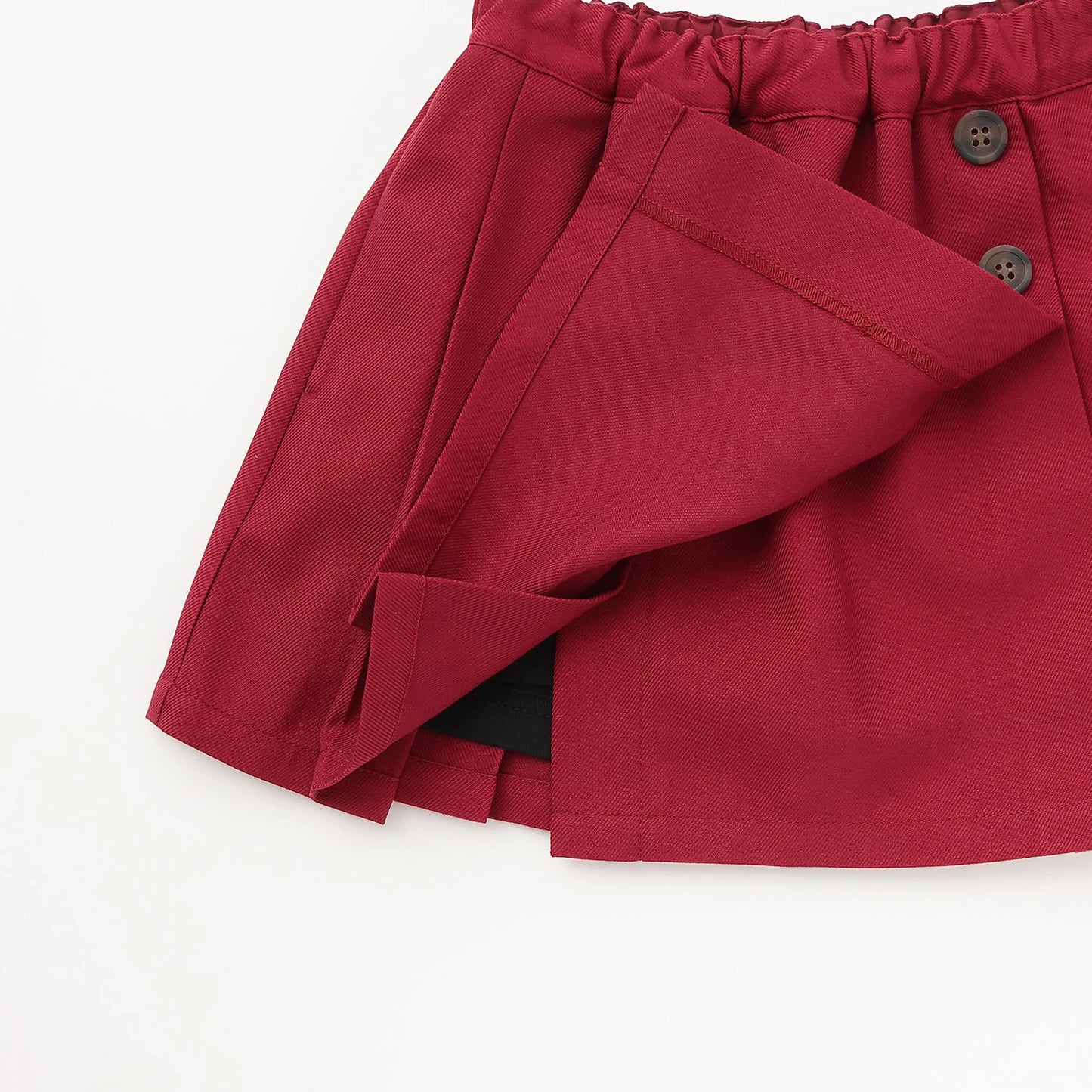 日本童裝 pe#main 百摺短裙 80-130cm 親子裝 女童款 秋季 SKIRTS 聖誕紅/新年紅 