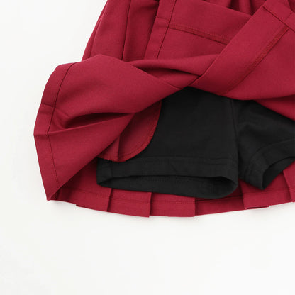 日本童裝 pe#main 百摺短裙 80-130cm 親子裝 女童款 秋季 SKIRTS 聖誕紅/新年紅 