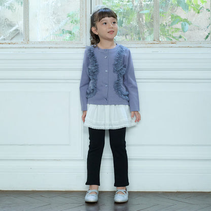 日本童裝 pe#main 薄紗荷葉邊外套 80-130cm 親子裝 女童款 秋季 OUTERWEAR