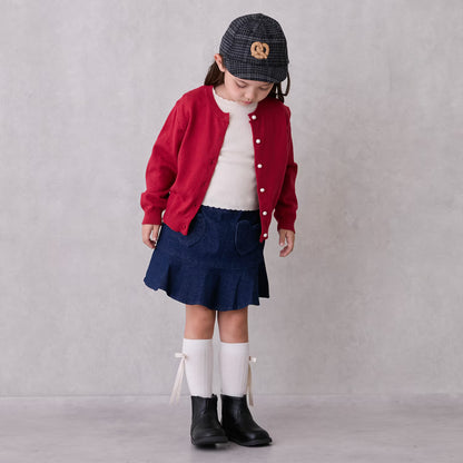日本童裝 pe#main 針織外套 80-130cm 親子裝 女童款 秋季 OUTERWEAR 聖誕紅/新年紅