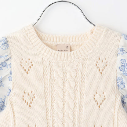 日本童裝 pe#main 假兩件泡泡上衣 80-130cm 親子裝 女童款 秋季 TOPS