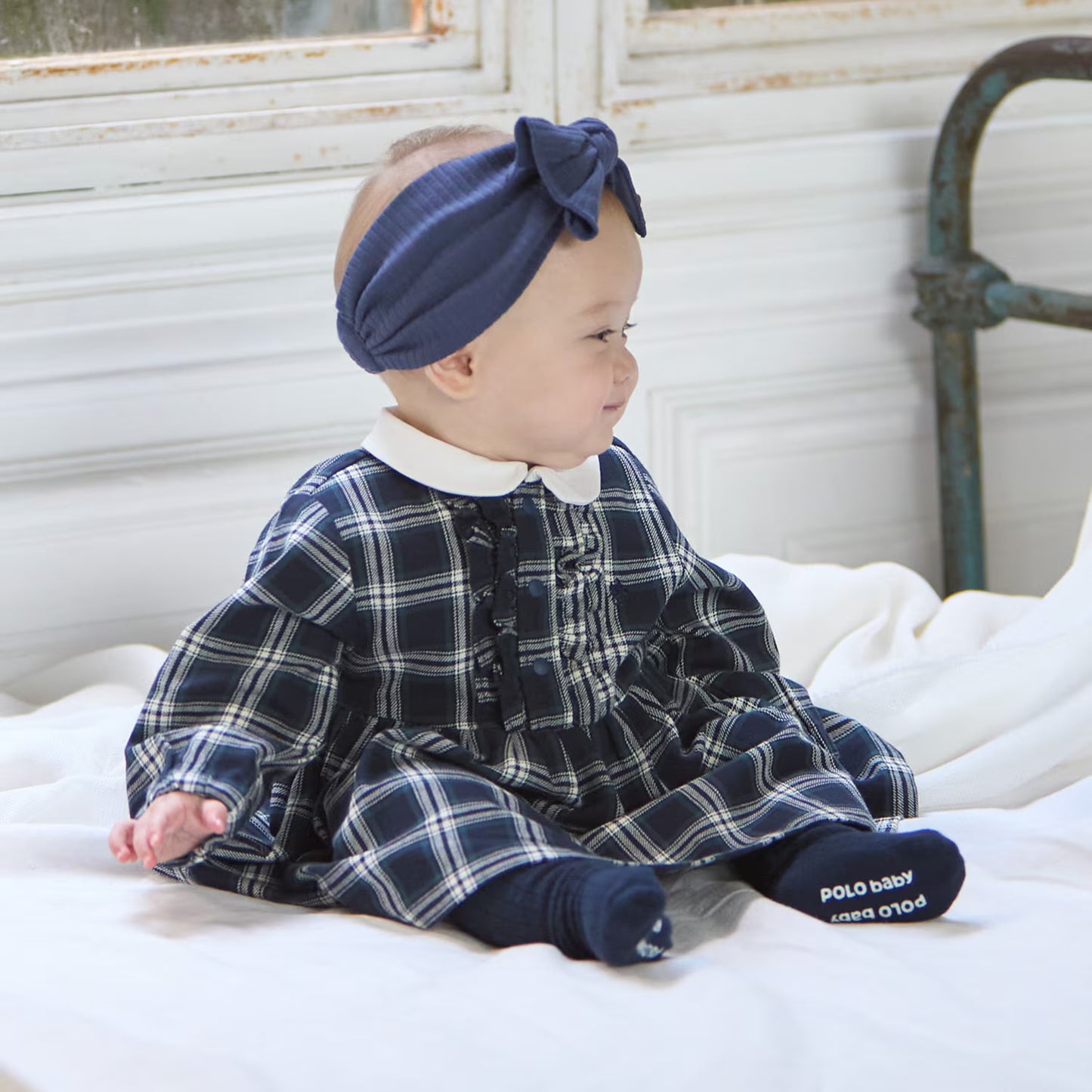 日本童裝 pe#main x POLO 襯衫裙連衣 70-80cm 女童款 初生嬰兒 秋季 Jumpsuit