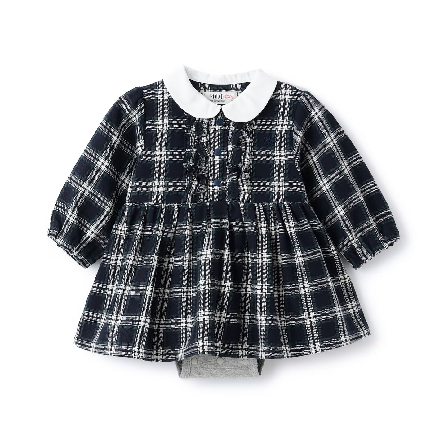 日本童裝 pe#main x POLO 襯衫裙連衣 70-80cm 女童款 初生嬰兒 秋季 Jumpsuit