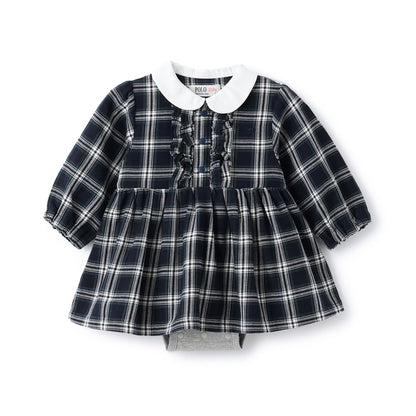 日本童裝 pe#main x POLO 襯衫裙連衣 70-80cm 女童款 初生嬰兒 秋季 Jumpsuit