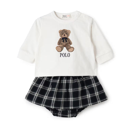 日本童裝 pe#main x POLO 可愛兩件套裝 70-80cm 女童款 初生嬰兒 秋季 TOPS SKIRTS PANTS