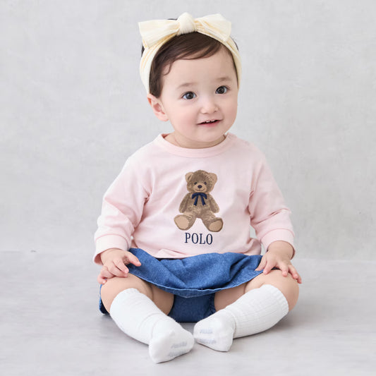 日本童裝 pe#main x POLO 可愛兩件套裝 70-80cm 女童款 初生嬰兒 秋季 TOPS SKIRTS PANTS