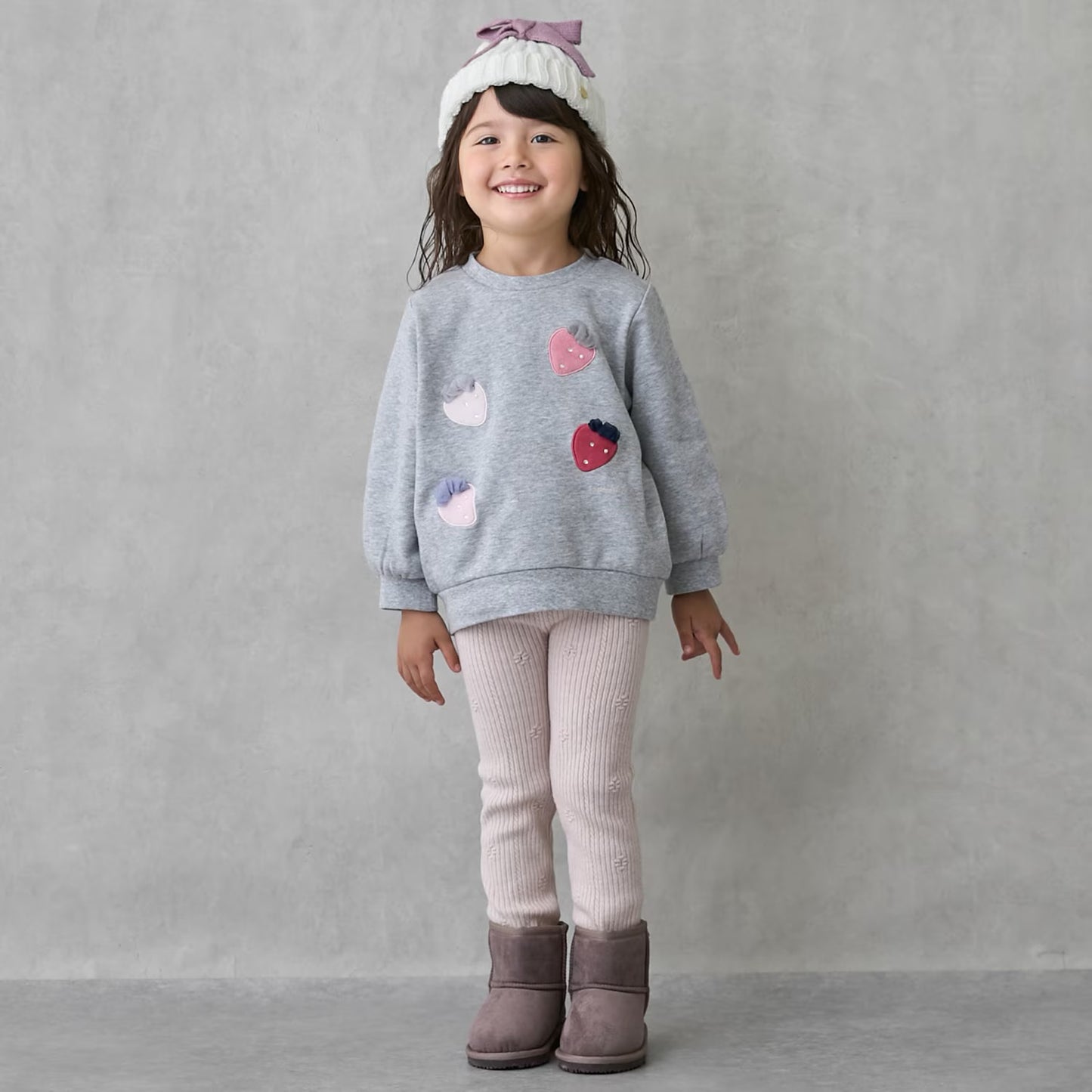 日本童裝 pe#main 士多啤梨圖案衛衣 80-130cm 女童款 冬季 TOPS