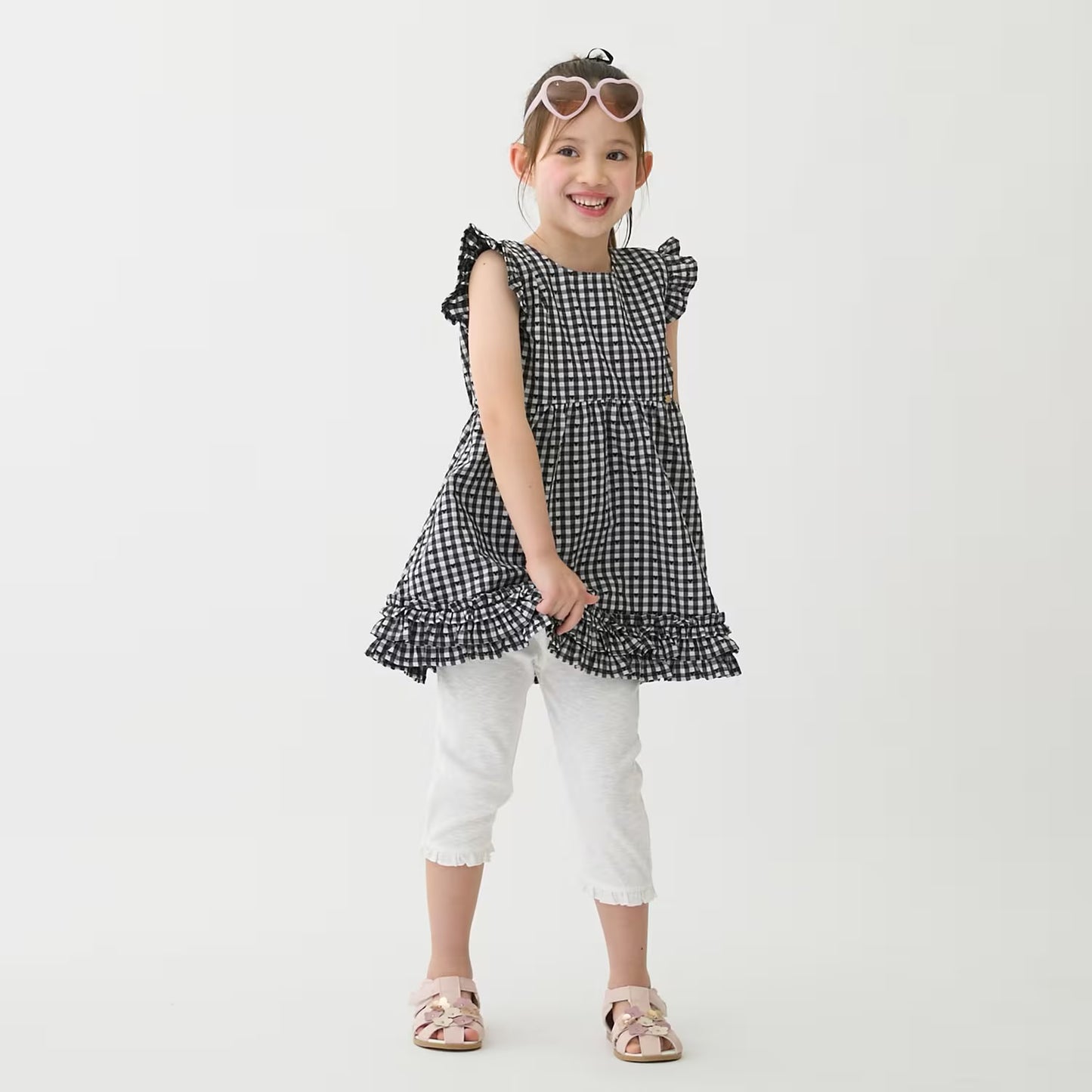 日本童裝 pe#main 心形格子上衣 80-130cm 女童款 夏季 TOPS