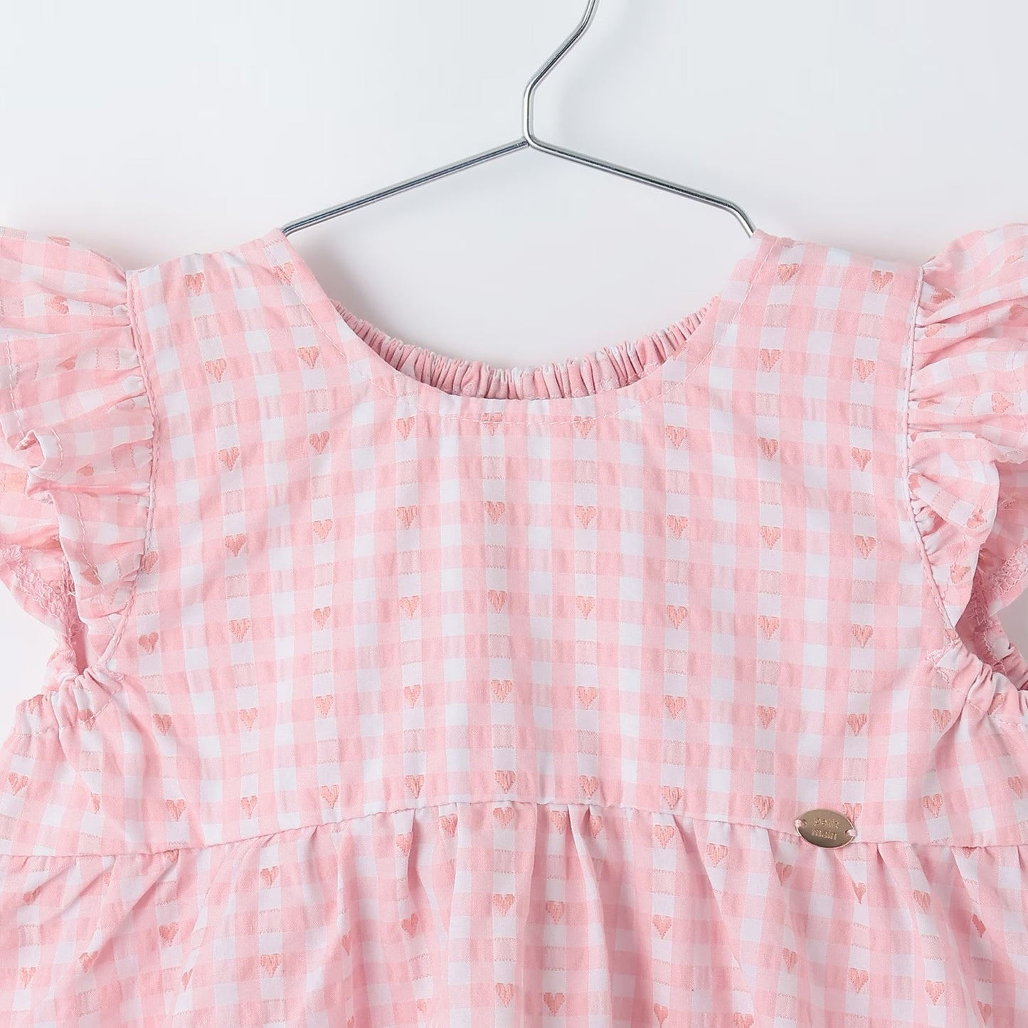 日本童裝 pe#main 心形格子上衣 80-130cm 女童款 夏季 TOPS