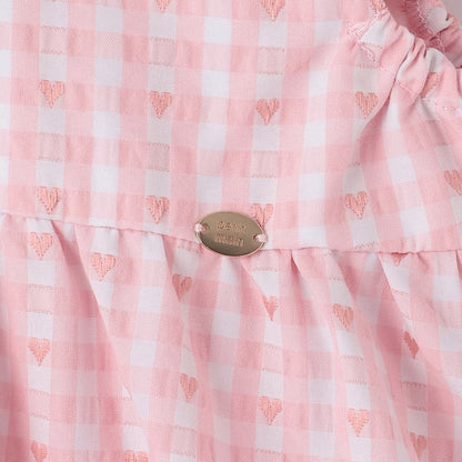 日本童裝 pe#main 心形格子上衣 80-130cm 女童款 夏季 TOPS
