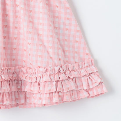 日本童裝 pe#main 心形格子上衣 80-130cm 女童款 夏季 TOPS