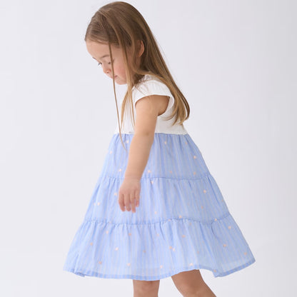 日本童裝 pe#main 心形刺繡拼接連身裙 80-130cm 女童款 夏季 DRESSES