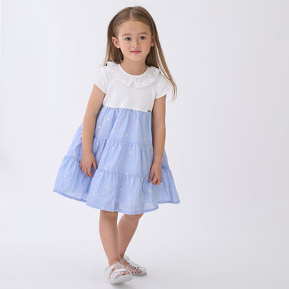 日本童裝 pe#main 心形刺繡拼接連身裙 80-130cm 女童款 夏季 DRESSES